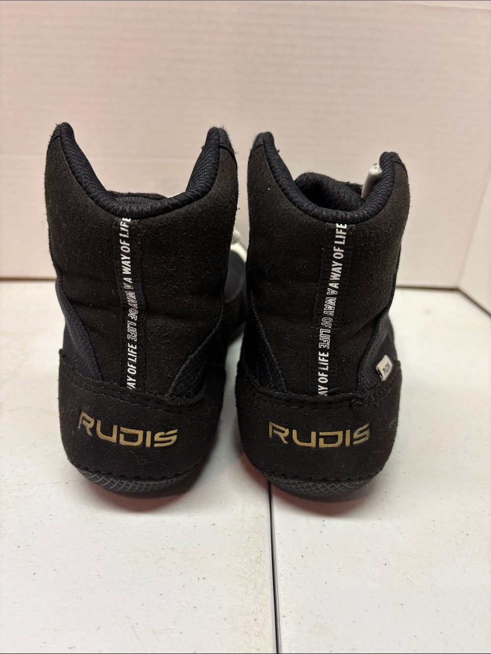 Rudis Men's Black High-Top Athletic Wrestling Shoes
